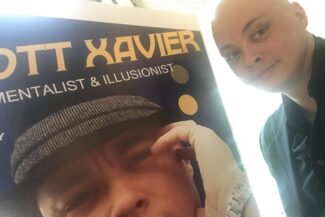 Mentalist Scott Xavier and poster in Hollywood Florida