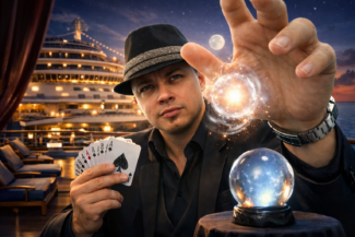 Cruise Mentalist Scott Xavier, performing on a cruise ship